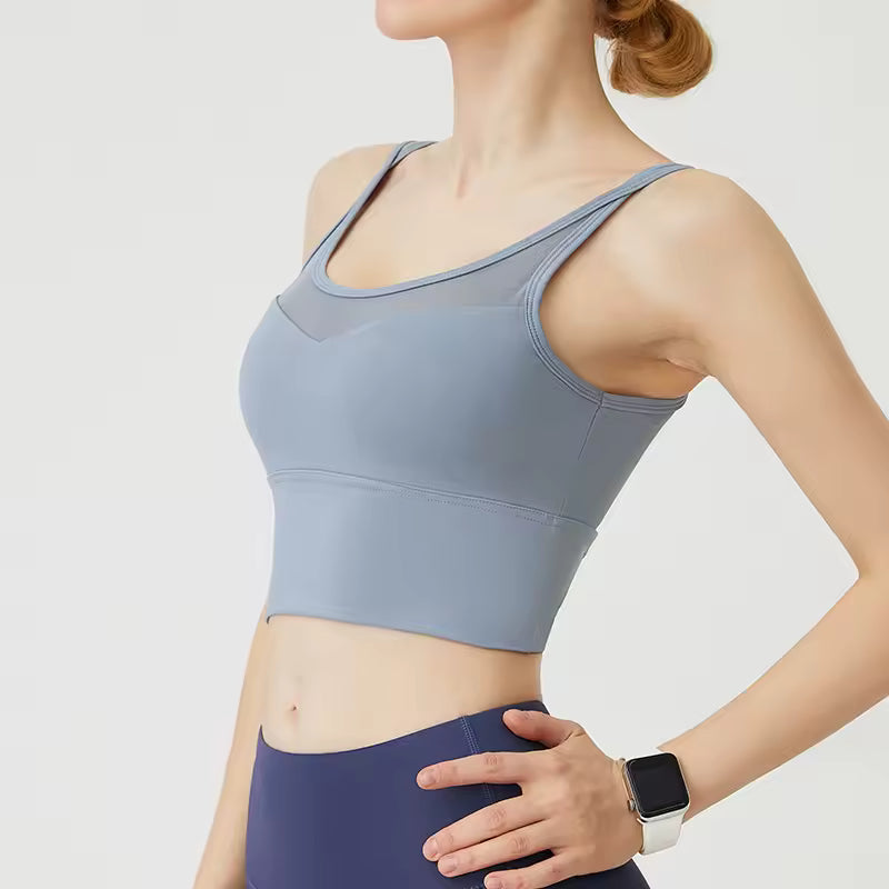 Gym Shockproof Mesh Sports Quick-drying Running Fitness Yoga Sports Bra Mssza