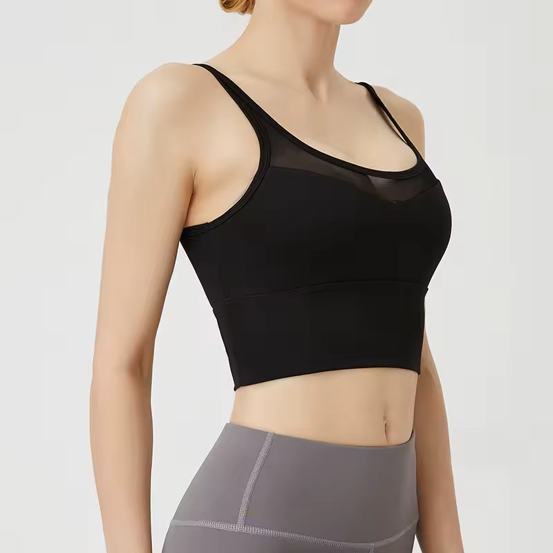 Gym Shockproof Mesh Sports Quick-drying Running Fitness Yoga Sports Bra Mssza