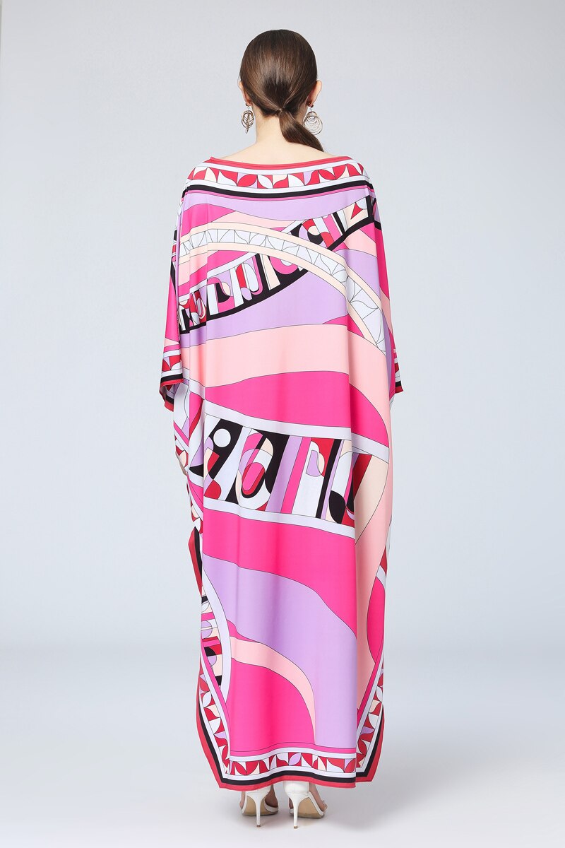 Multicolor Printed Elegant High Street Maxi Dresses Mssaz Desses