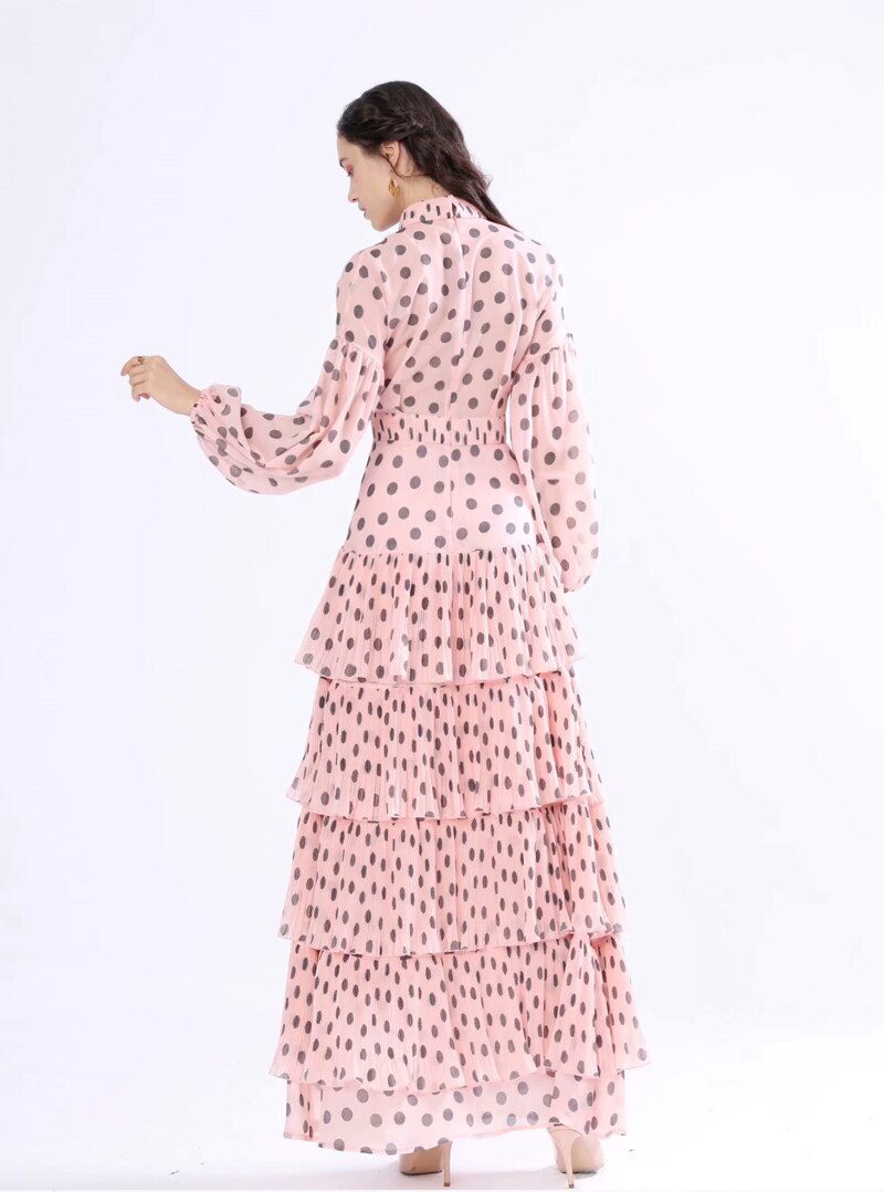 Long Sleeves Floral Printed Ruffles Elegant Casual Maxi Dress Mssaz Desses