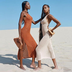 Crochet Knitted Beach Vacation Dresses for Women Mssaz Desses