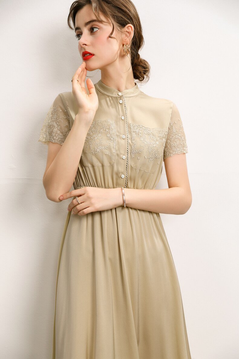 93.3% Silk 7.7% Spandex Dresses Mssaz Desses