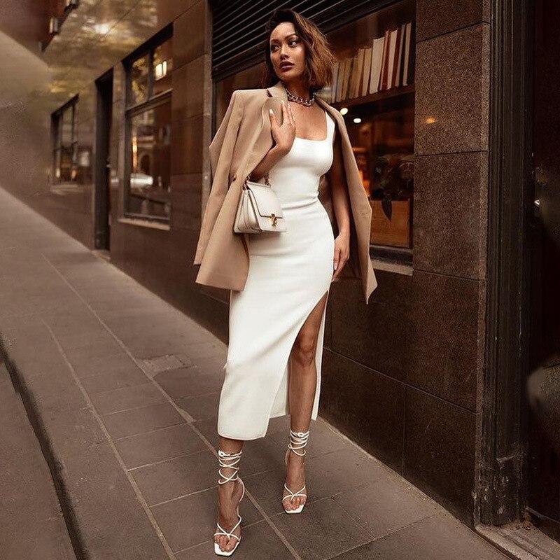 Sleeveless Backless High Split Long Party Dress Mssaz Desses