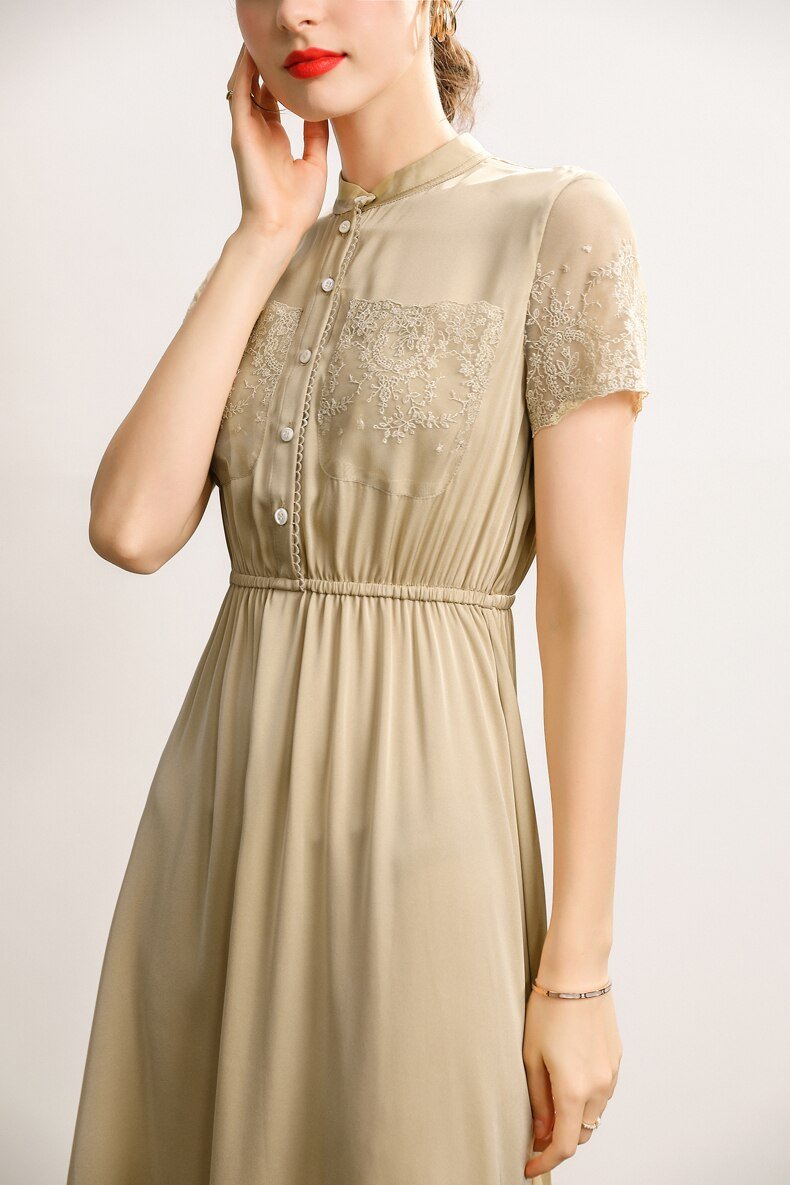 93.3% Silk 7.7% Spandex Dresses Mssaz Desses