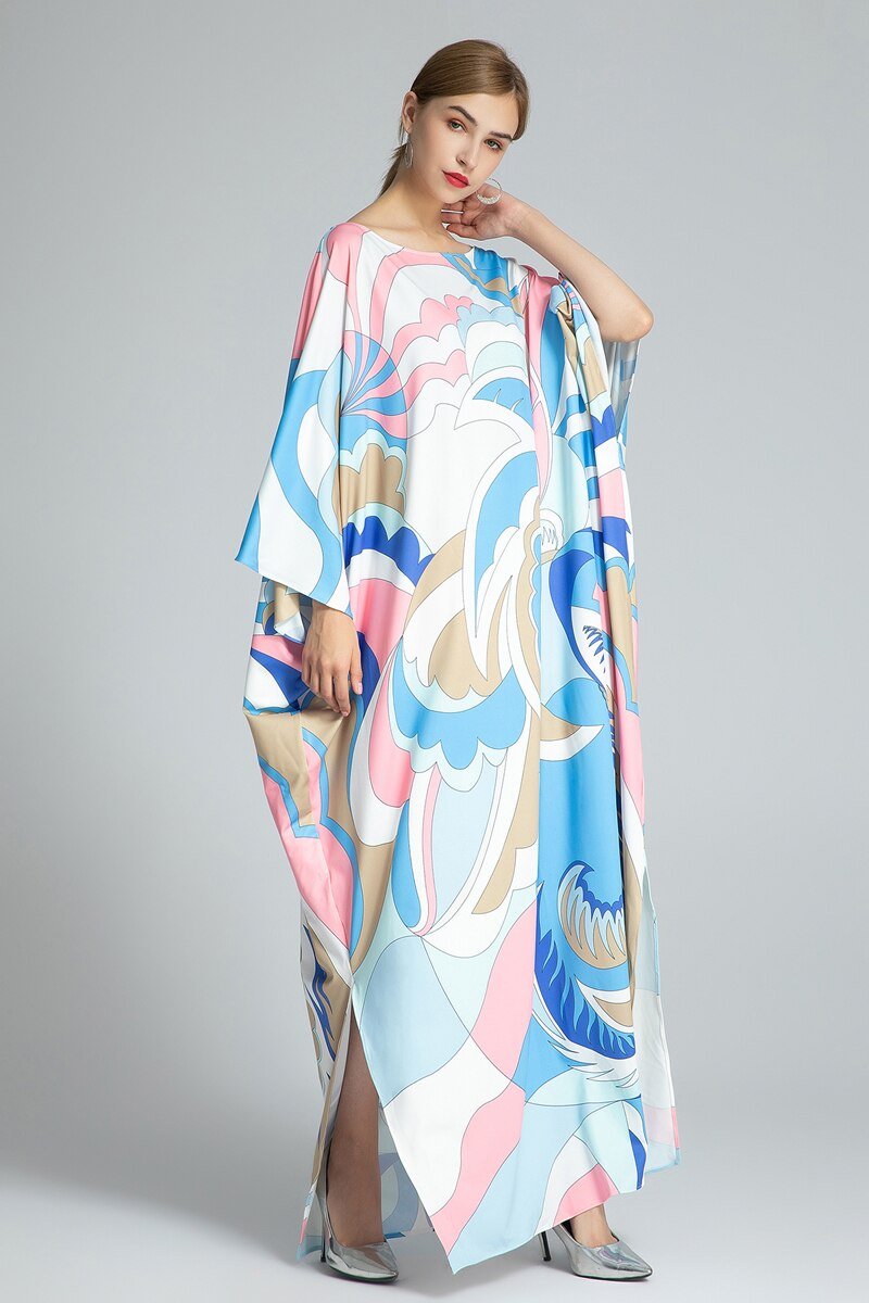 Knitted Printed Elegant Long Robes Mssaz Desses