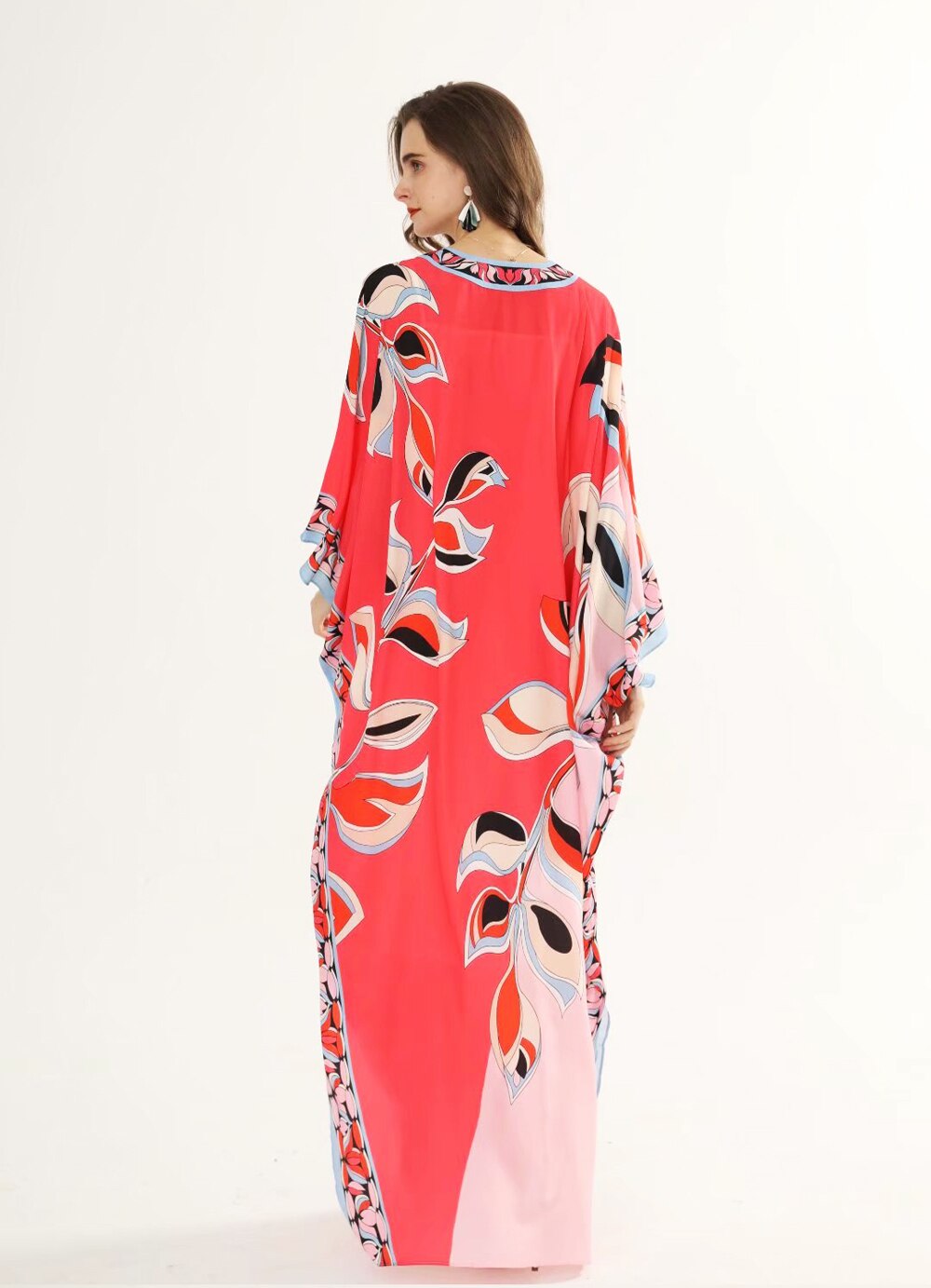 Floral Printed Loose Design Elegant Maxi Dresses Mssaz Desses