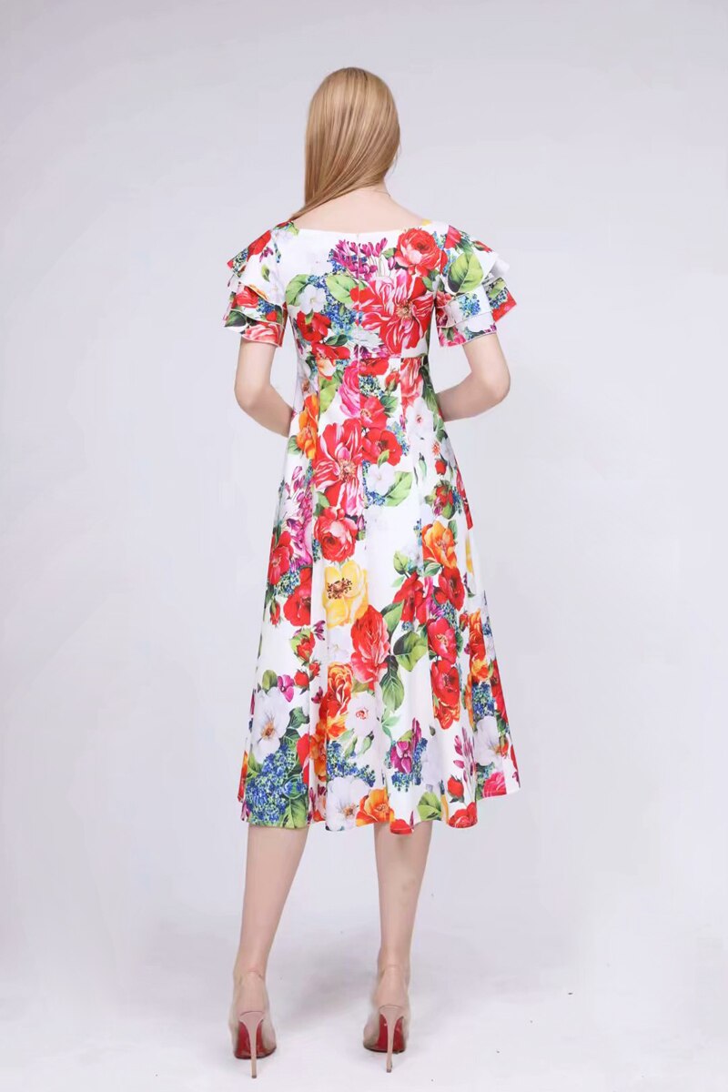 Floral Printed High Street Casual Dresses Mssaz Desses