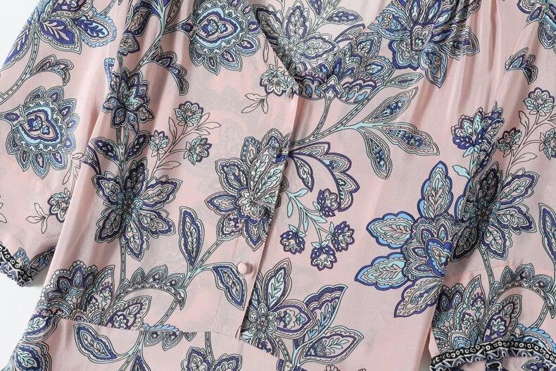 V Neck Short Sleeves Printed Ruched  Dress Mssaz Desses