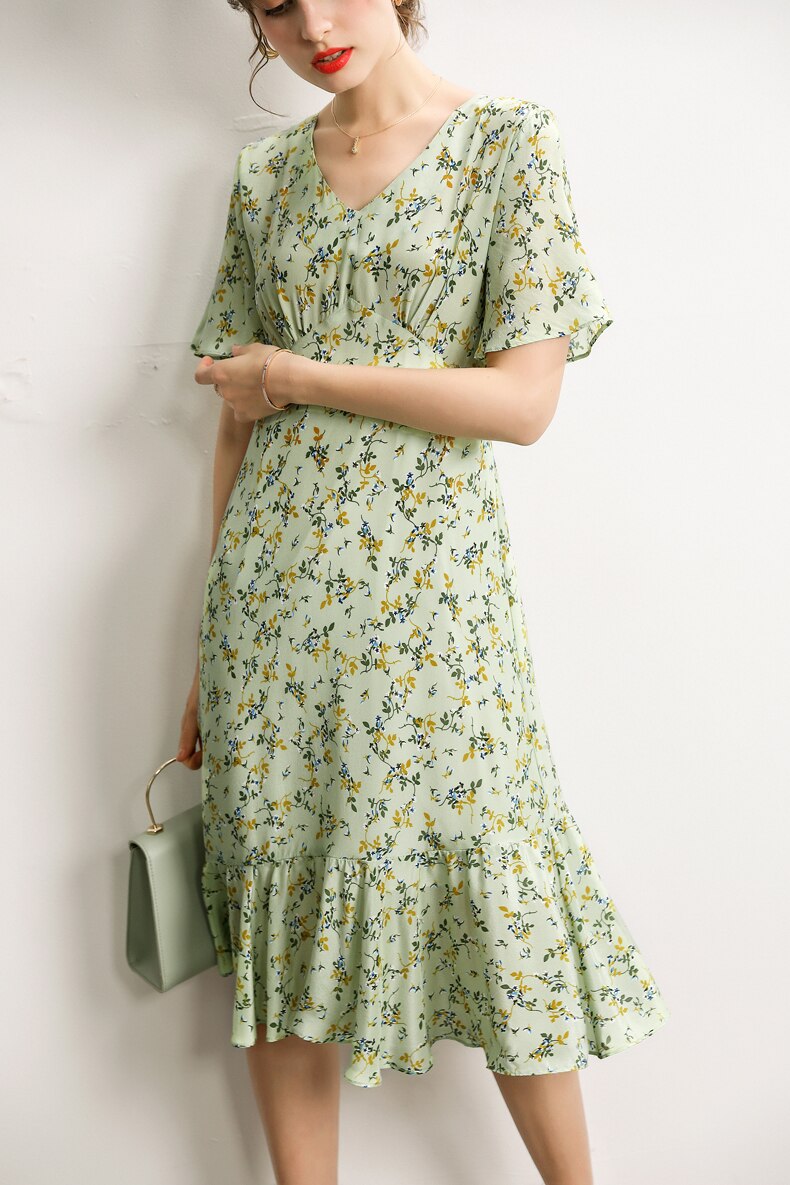 100% Natural Silk Dresses Mssaz Desses