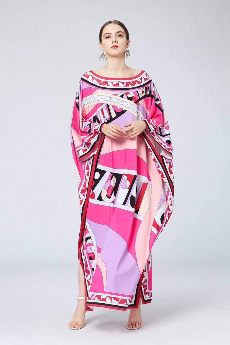 Multicolor Printed Elegant High Street Maxi Dresses Mssaz Desses