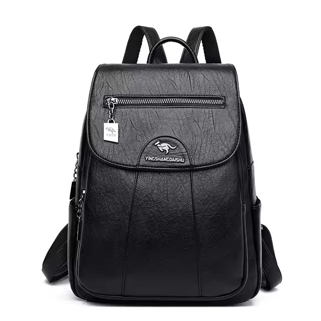 Soft Leather Vintage Female Casual Backpack Mssza