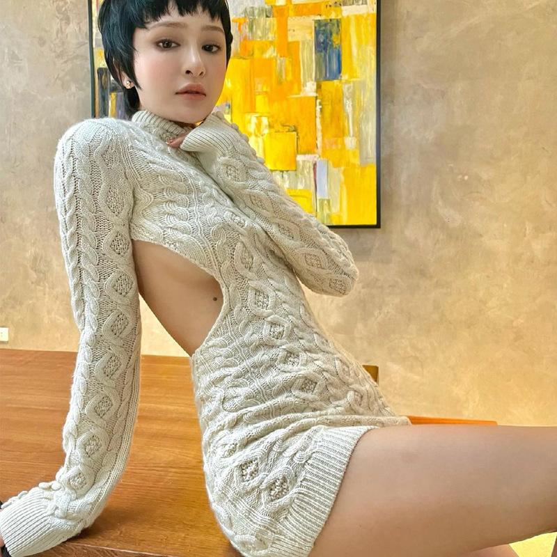 Knitted Sweater Dresses Fall Winter Clothes Mssaz Desses