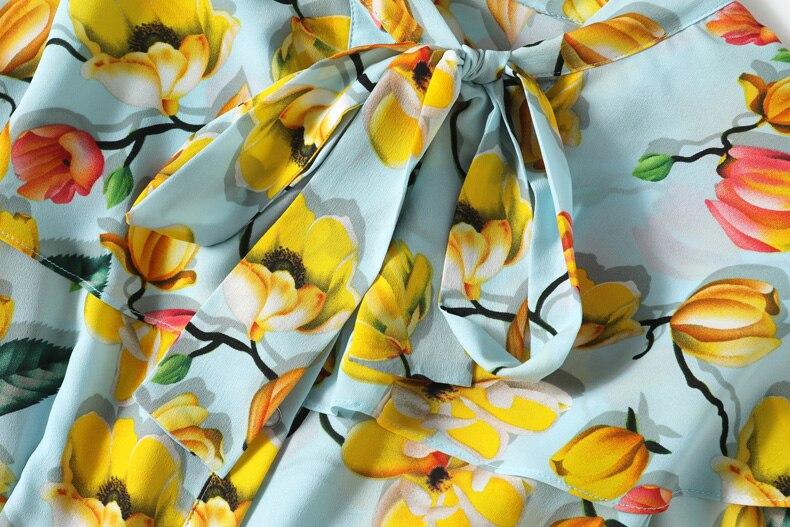 Lace Up Bow Collar Ruffles Printed Cape Sleeves Elegant Holiday Dress Mssaz Desses