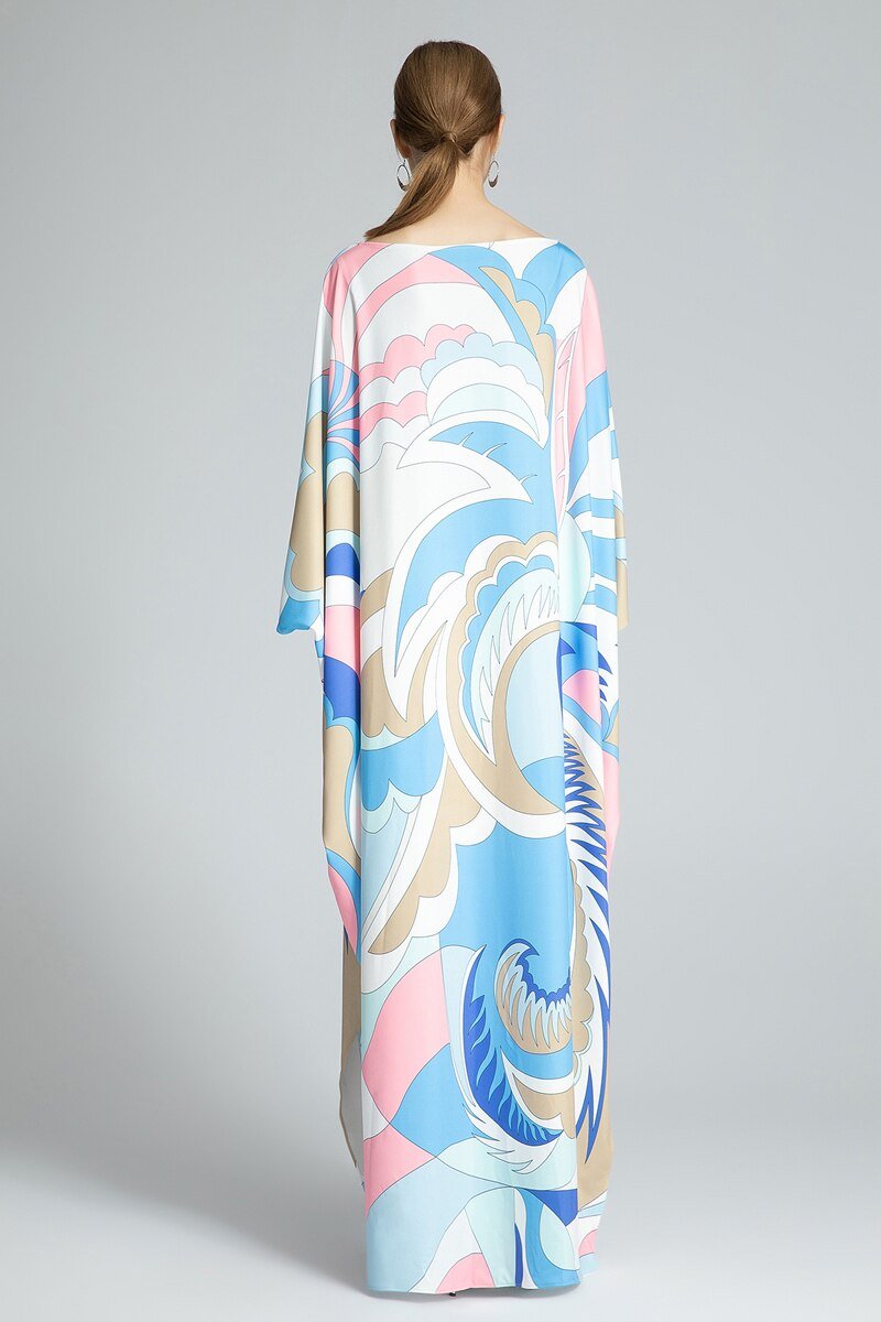 Knitted Printed Elegant Long Robes Mssaz Desses