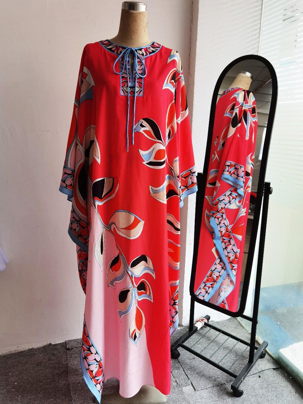 Floral Printed Loose Design Elegant Maxi Dresses Mssaz Desses