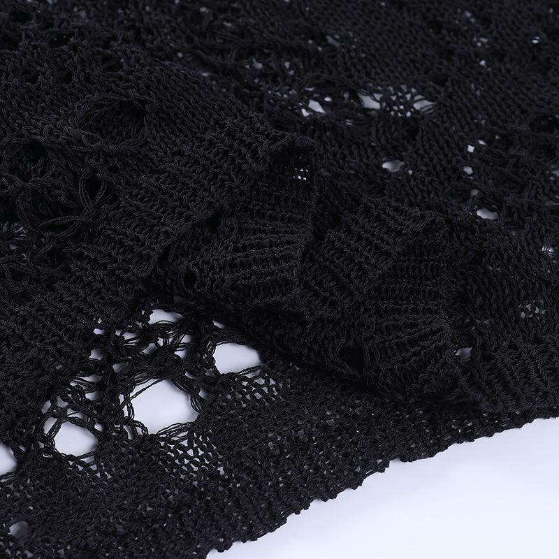 Spring  Hollow Out Crochet Knit Bodycon Dress Mssaz Desses