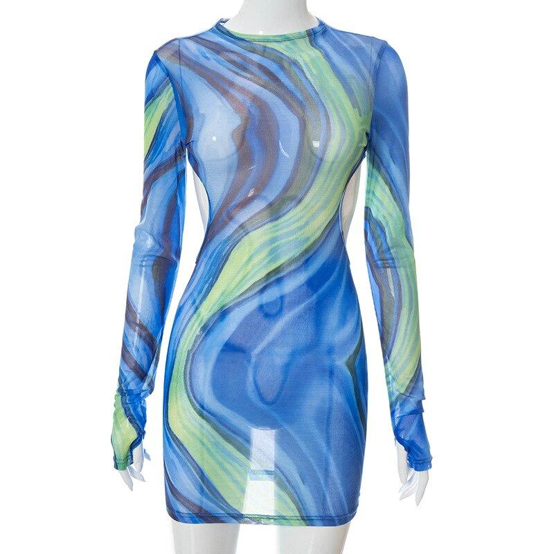 Open Back Long Sleeve Dress Mssaz Desses