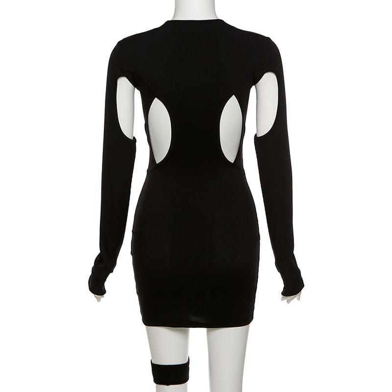 Curve Cut Out Long Sleeve Bodycon Dress Mssaz Desses