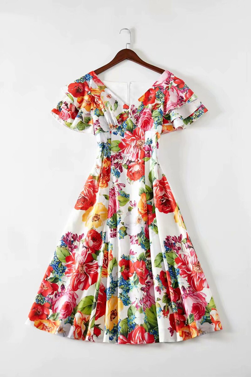 Floral Printed High Street Casual Dresses Mssaz Desses