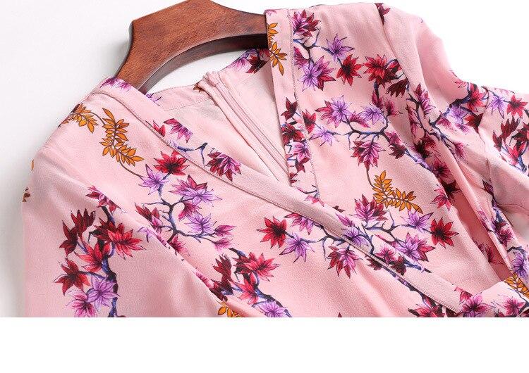 V Neck Ruffles Short Sleeves Printed Casual  Dresses Mssaz Desses