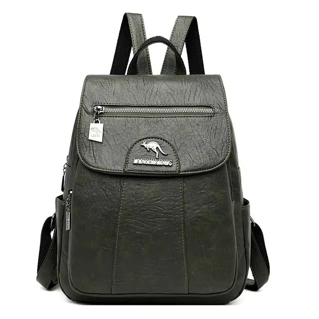 Soft Leather Vintage Female Casual Backpack Mssza