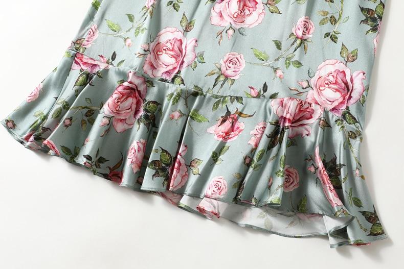 Vintage Stand Collar Short Sleeves Floral Printed Ruffles Elegant Dress Vestidos Mssaz Desses
