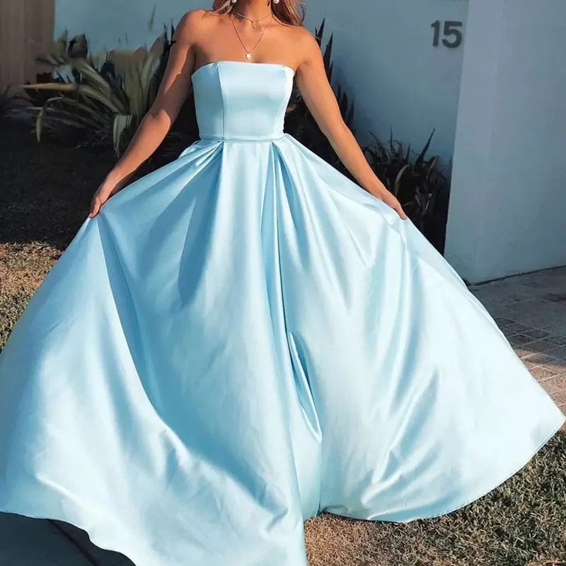 New Style Prom Dresses  Strapless Party Evening Gowns Mssaz Desses