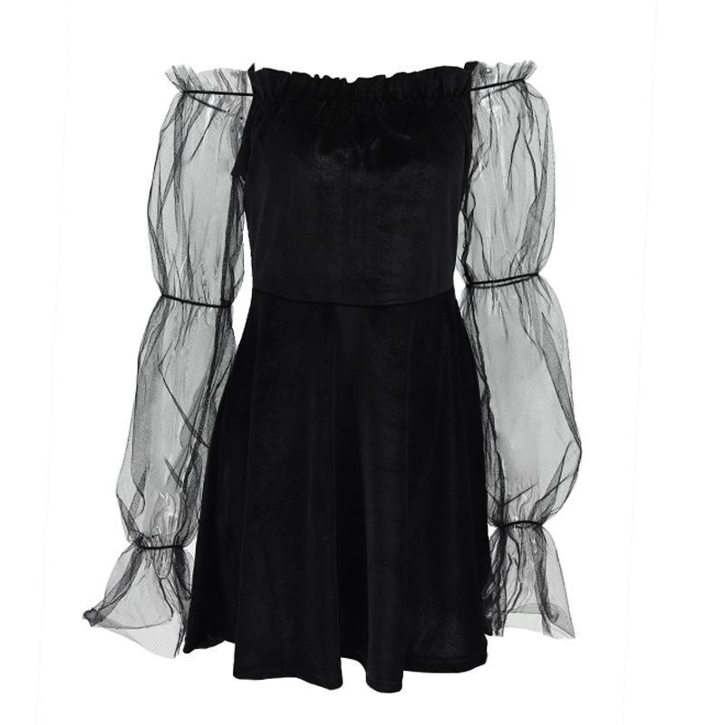 Off Shoulder Lantern Sleeve Mini Dress Mssaz Desses
