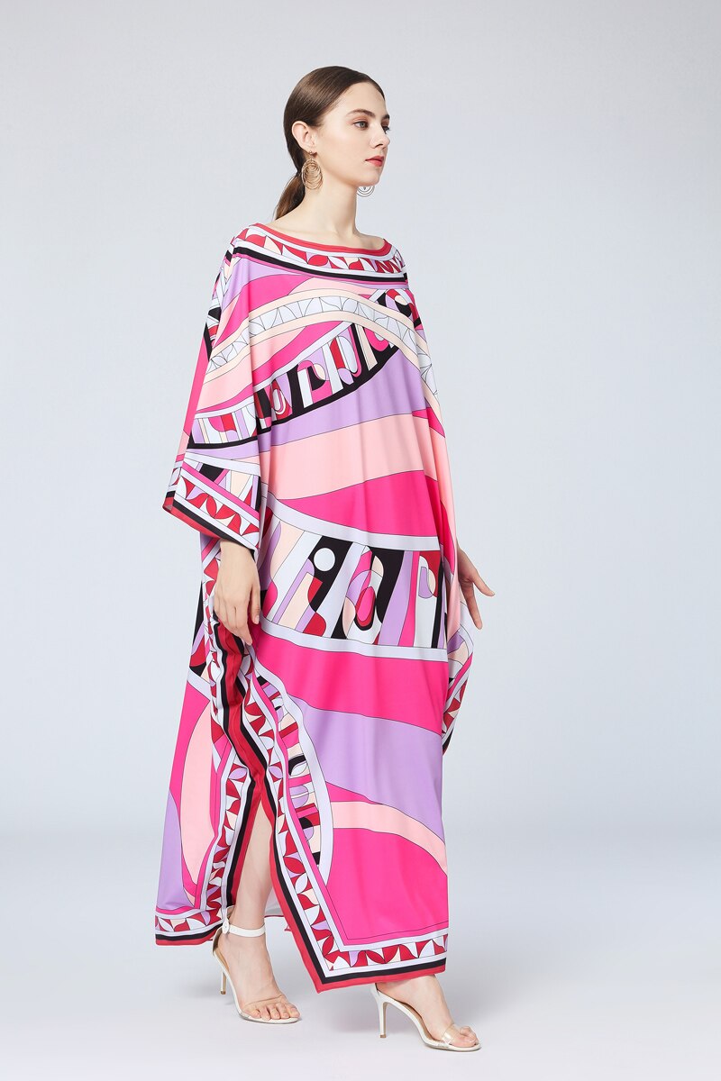 Multicolor Printed Elegant High Street Maxi Dresses Mssaz Desses