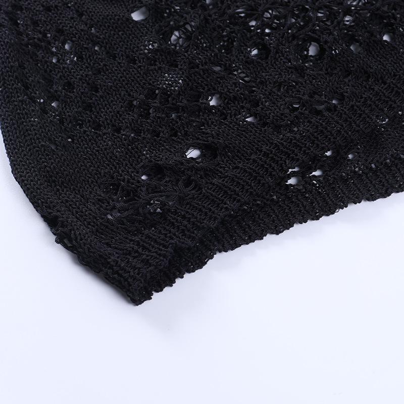 Spring  Hollow Out Crochet Knit Bodycon Dress Mssaz Desses