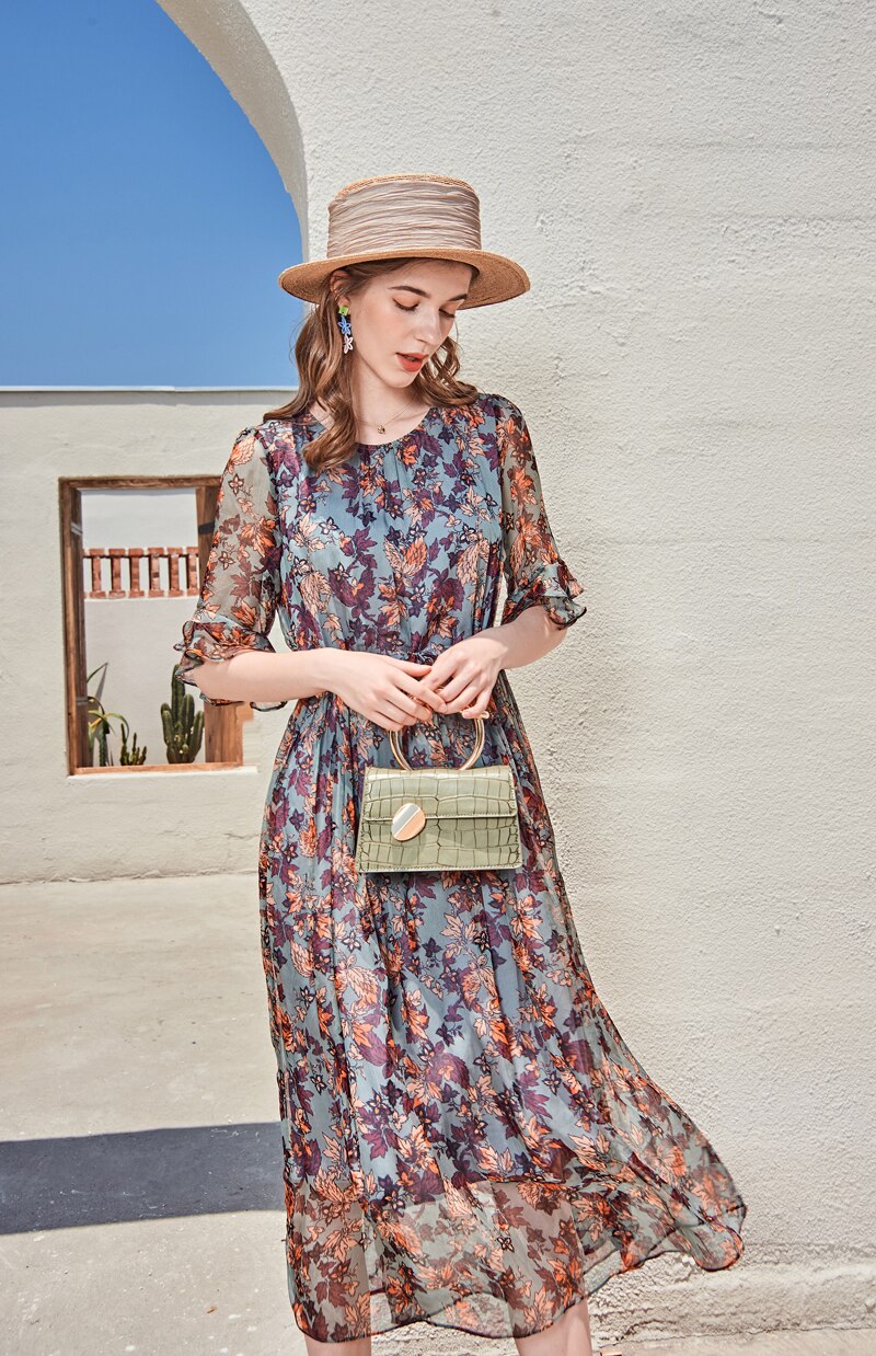 Lace Up Waist Casual Mid Calf Dresses Mssaz Desses