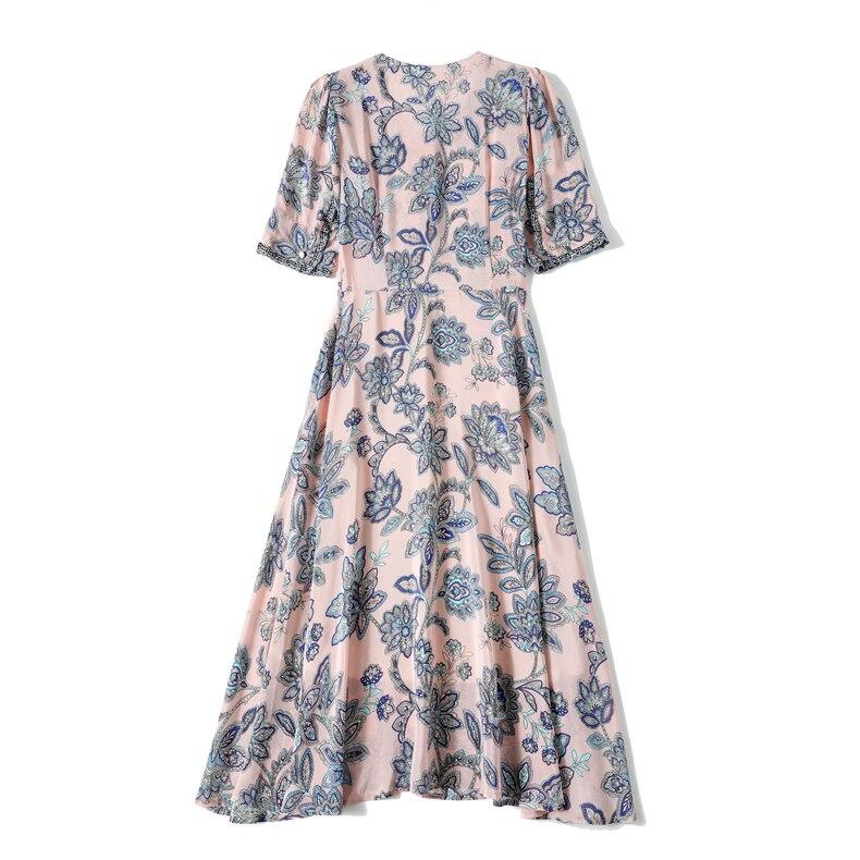 V Neck Short Sleeves Printed Ruched  Dress Mssaz Desses