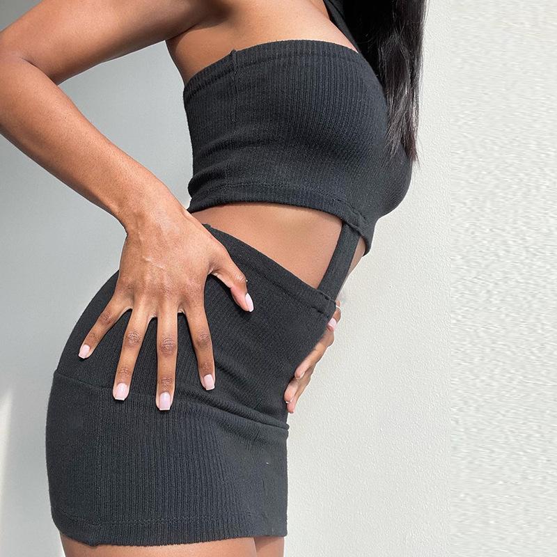 Cut Out Halter Backless Bodycon Dress Mssaz Desses
