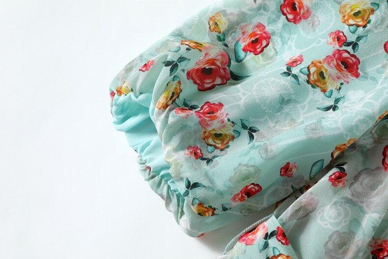 V Neck Short Sleeves Printed Sash Belt  Dress Mssaz Desses