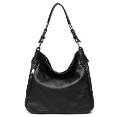 Cowhide Multi Pockets Casual Large Soft Slouchy Leather Hobo Handbag Mssza
