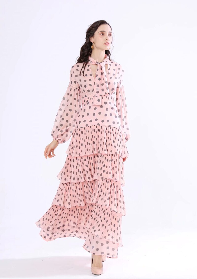Long Sleeves Floral Printed Ruffles Elegant Casual Maxi Dress Mssaz Desses