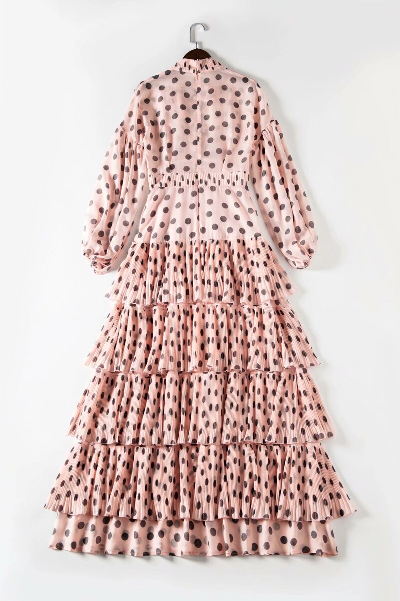 Long Sleeves Floral Printed Ruffles Elegant Casual Maxi Dress Mssaz Desses