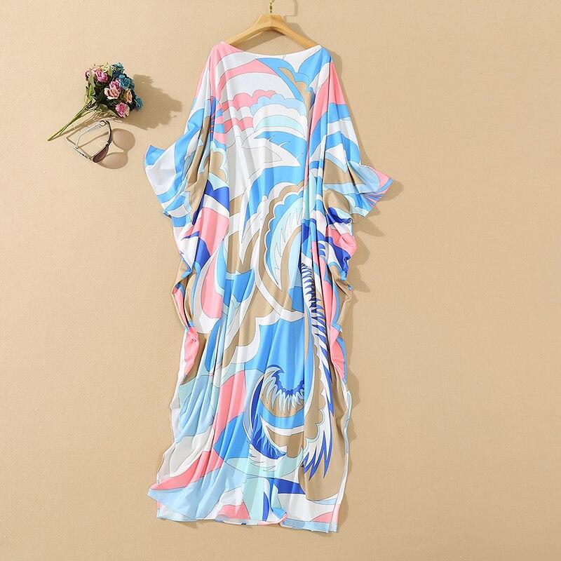 Knitted Printed Elegant Long Robes Mssaz Desses