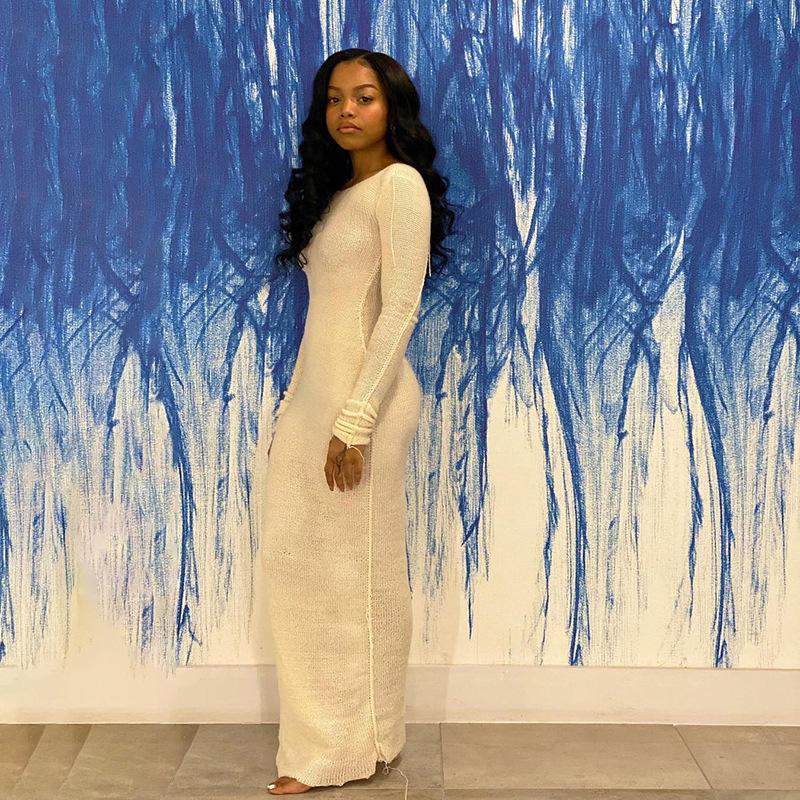 Elegant  Long Sleeve Bodycon Maxi Dresses Mssaz Desses