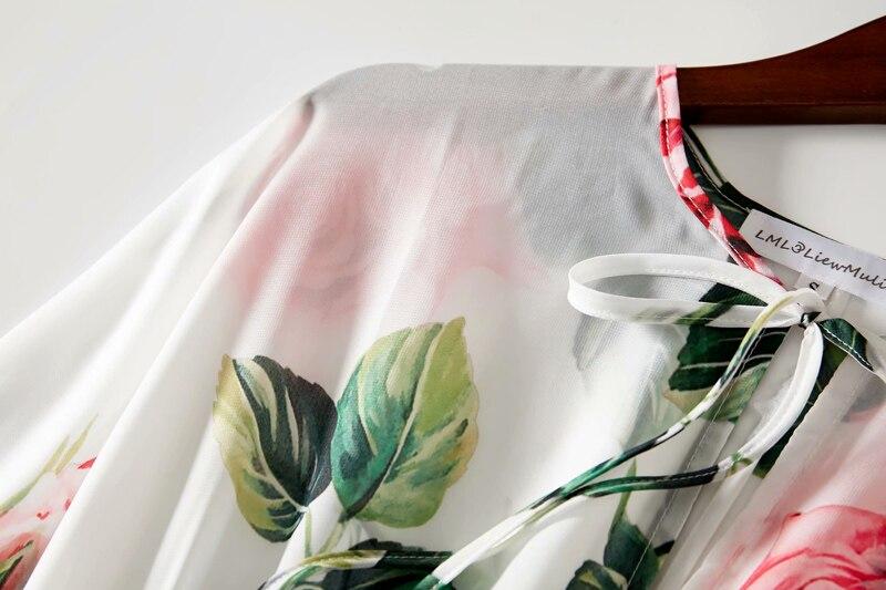 Long Sleeves Floral Printed Lace Up Elegant Maxi Design Casual Dress Mssaz Desses