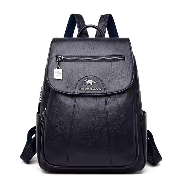 Soft Leather Vintage Female Casual Backpack Mssza