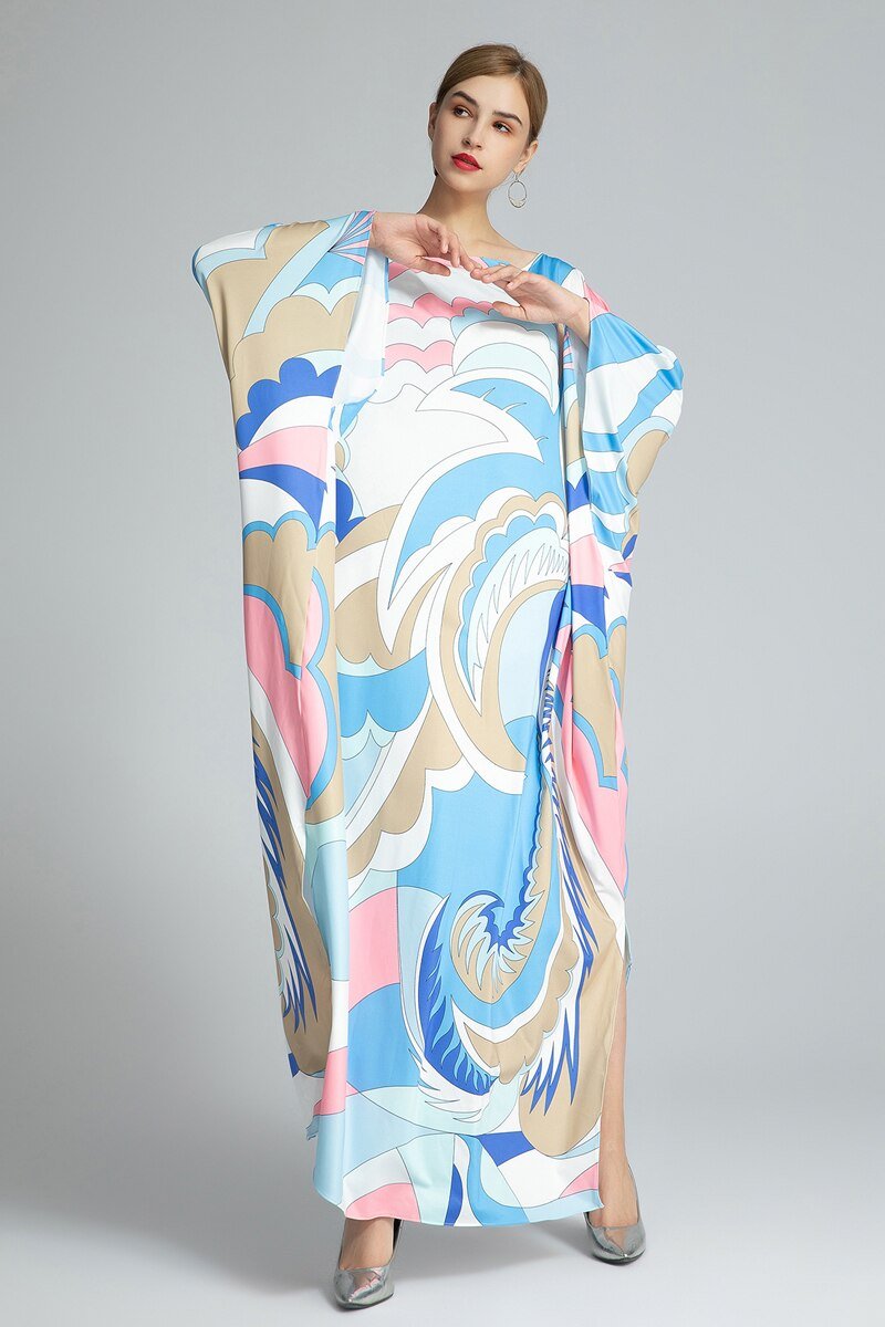 Knitted Printed Elegant Long Robes Mssaz Desses