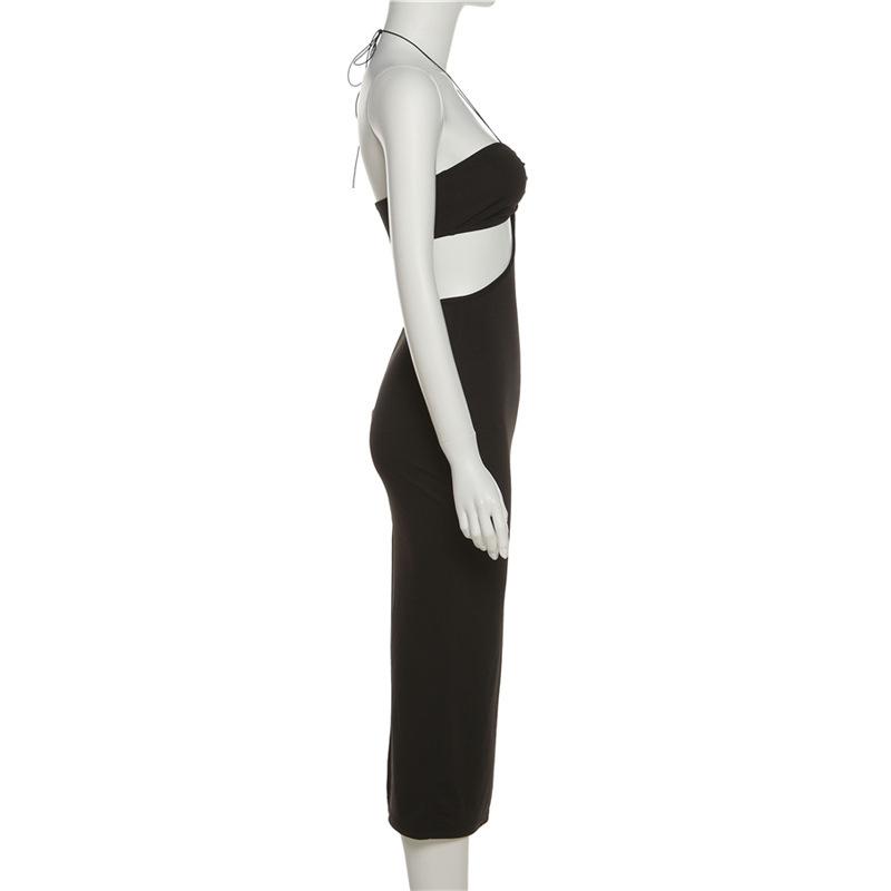 Cut Out Halter Backless Maxi Dresses Mssaz Desses