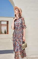 Lace Up Waist Casual Mid Calf Dresses Mssaz Desses