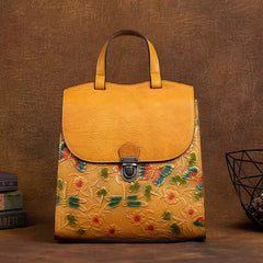 Casual Retro Cowhide Soft Leather Backpack Mssza