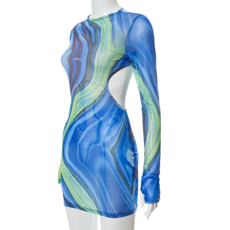Open Back Long Sleeve Dress Mssaz Desses