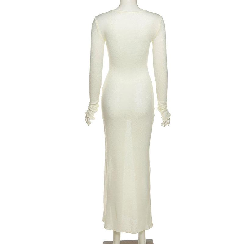 Elegant  Long Sleeve Bodycon Maxi Dresses Mssaz Desses