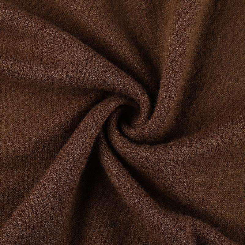 solid knitted open back flared long sleeve maxi dress Mssaz Desses