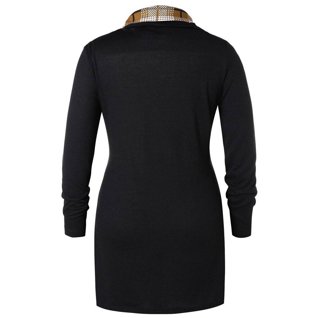 Plaid Colorblock Button Asymmetric Layered Dress Mssaz Desses