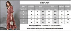 V Neck Short Sleeves Ruffles Printed Elegant  Dress Mssaz Desses
